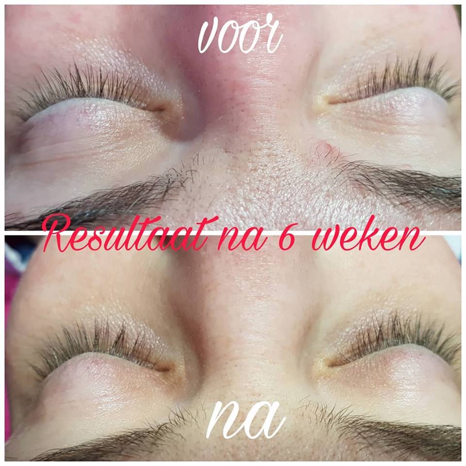 L'Biotica Active Lash voor en na 6 weken 2