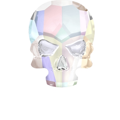 Swarovski Flat Back Skull Crystal AB