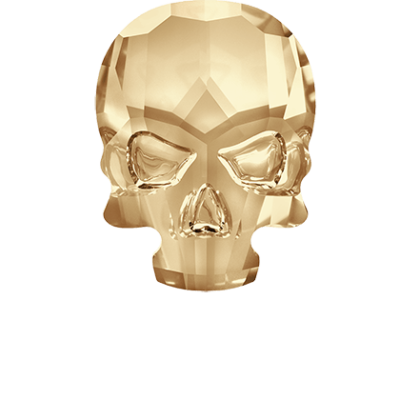 Swarovski Flat Backs Skull Golden Shadow 3st.