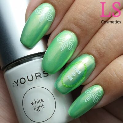 LoveNess Gelpolish 075 Puffle, Magic Unicorn Green, YOURS Frame of Mind, White Light, Colour Alike MY CA 3
