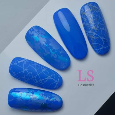 The GelBottle Blue Steel, Lecente Foil Opalescent & Cerulean, Shadow Golden Blue, YOURS Drawing the line, Blue Jasmine & Blue Emotion