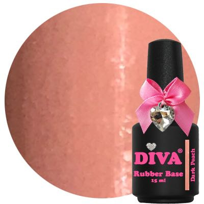 Diva Rubberbase Gellak Dark Peach 15 ml