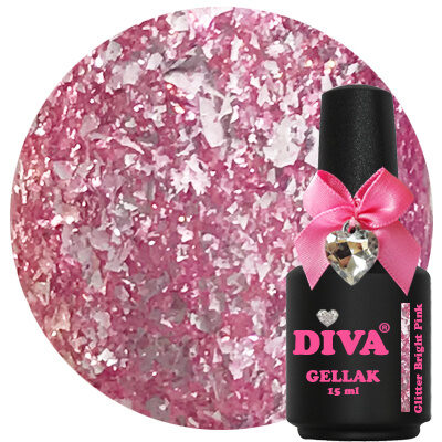Diva Gellak Glitter Bright Pink 15 ml