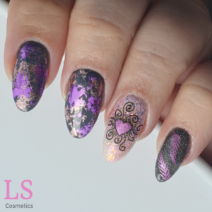 Lecenté Create Oxford Circus, Shaftesbury Avenue, Portobello, Iridescent Chantilly, Foil Lilac & Pink Lace, Yours Fee Crystalline Mystery, Colour Alike Lilac Pink