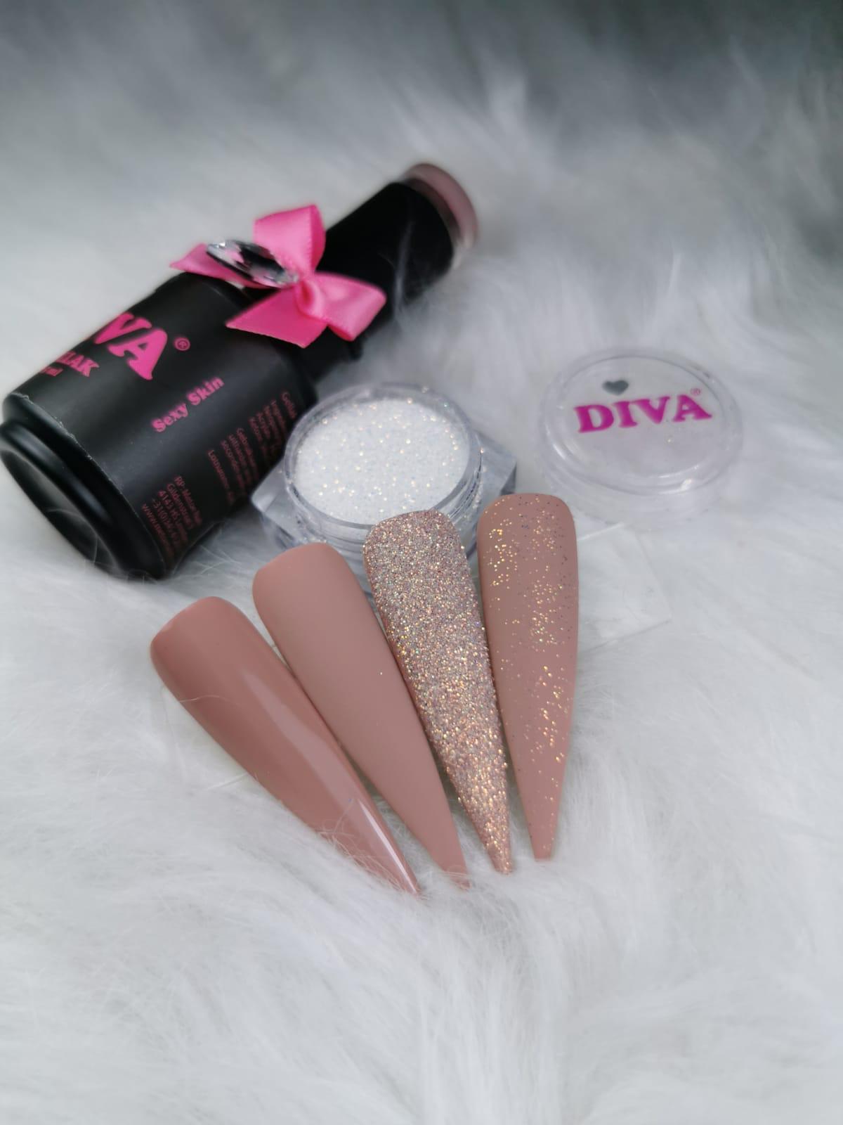 Diva Gellak Sexy Skin & Affected Love Romantic Glitter Tips
