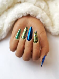 Lecenté Create Foil Gel & Peacock, Blue, Pine Shimmer Nail Foils.jpg
