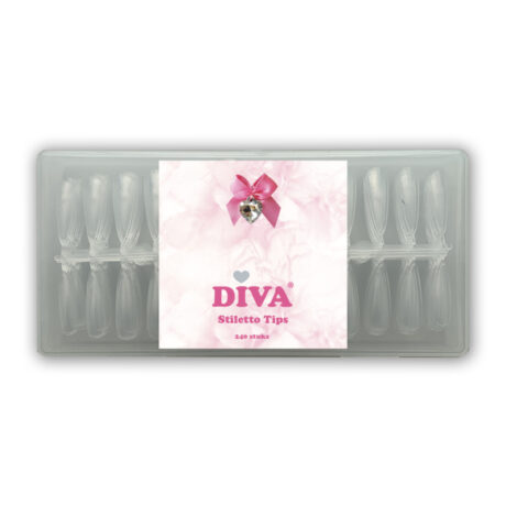 Press-on-Show tips clear Stiletto