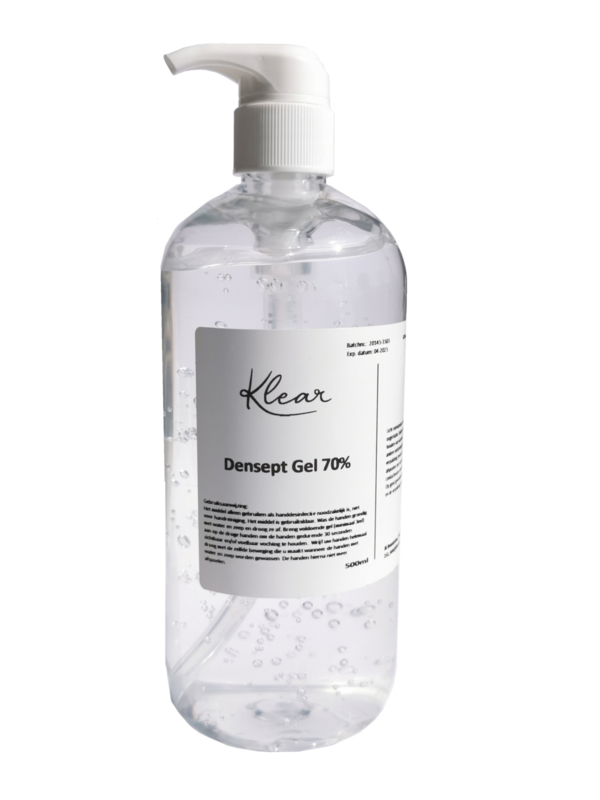 Klear Handdesinfectie Densept gel pomp 70% 500 ml